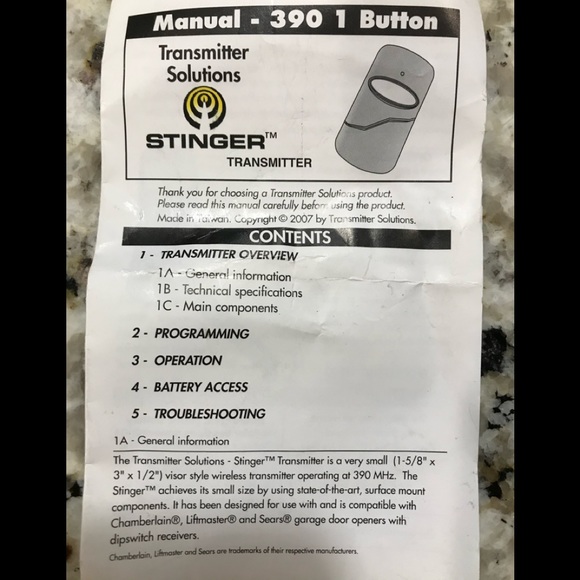 Garage Door Remote with Visor Clip - Picture 3 of 3